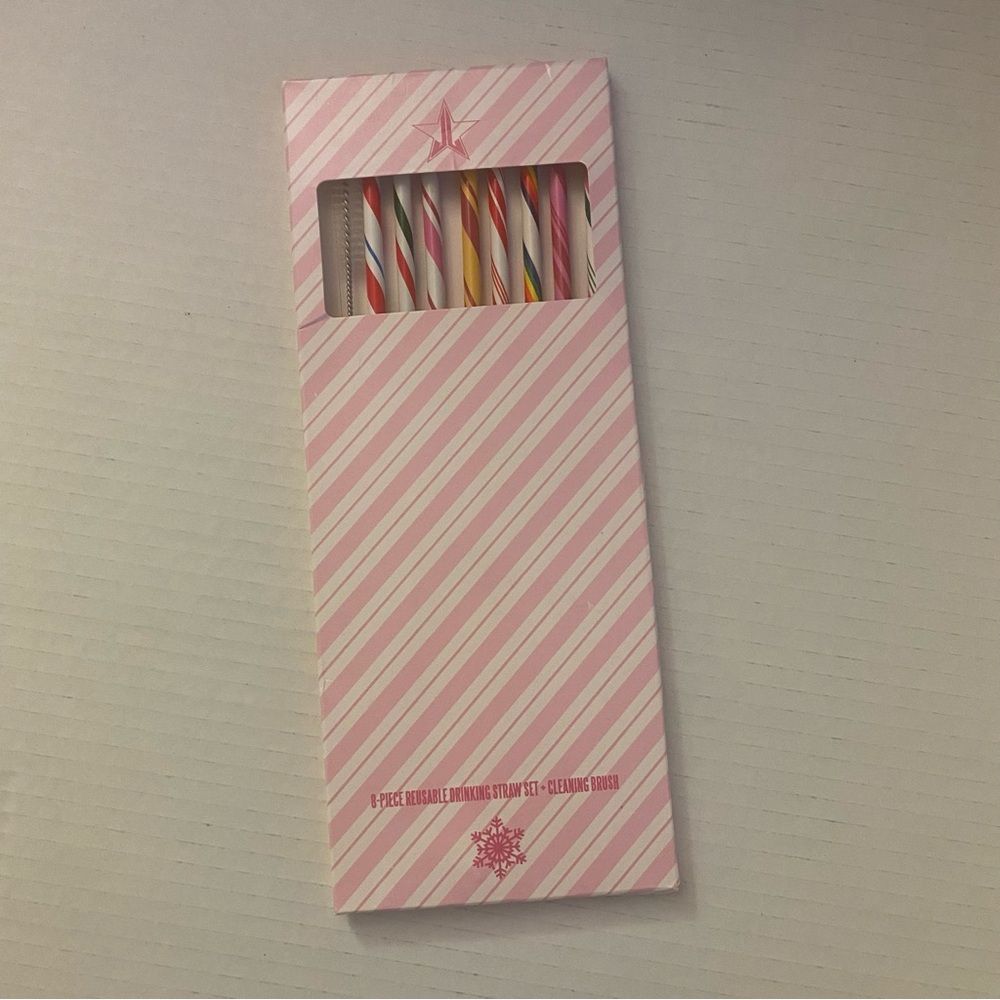 Jeffree Star Stainless Steel Candy Cane Straws NIB